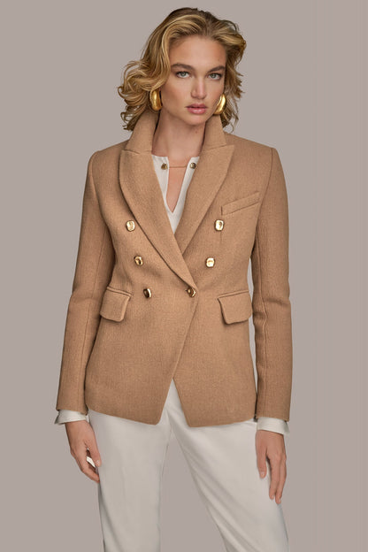 WOOL BLAZER JACKET - CAMEL
