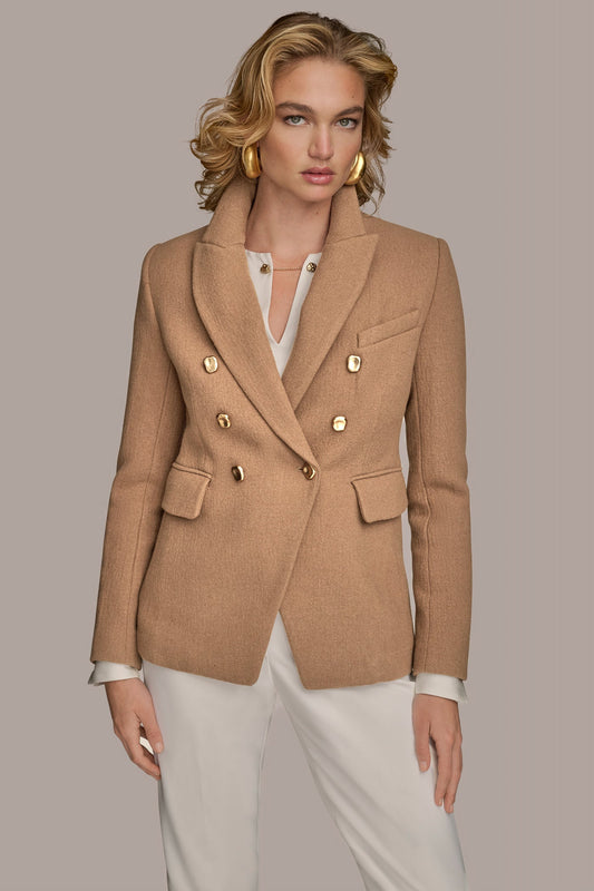 WOOL BLAZER JACKET - CAMEL