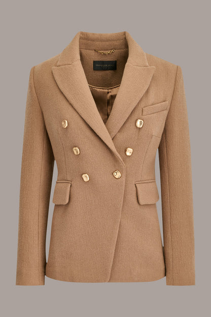 WOOL BLAZER JACKET - CAMEL