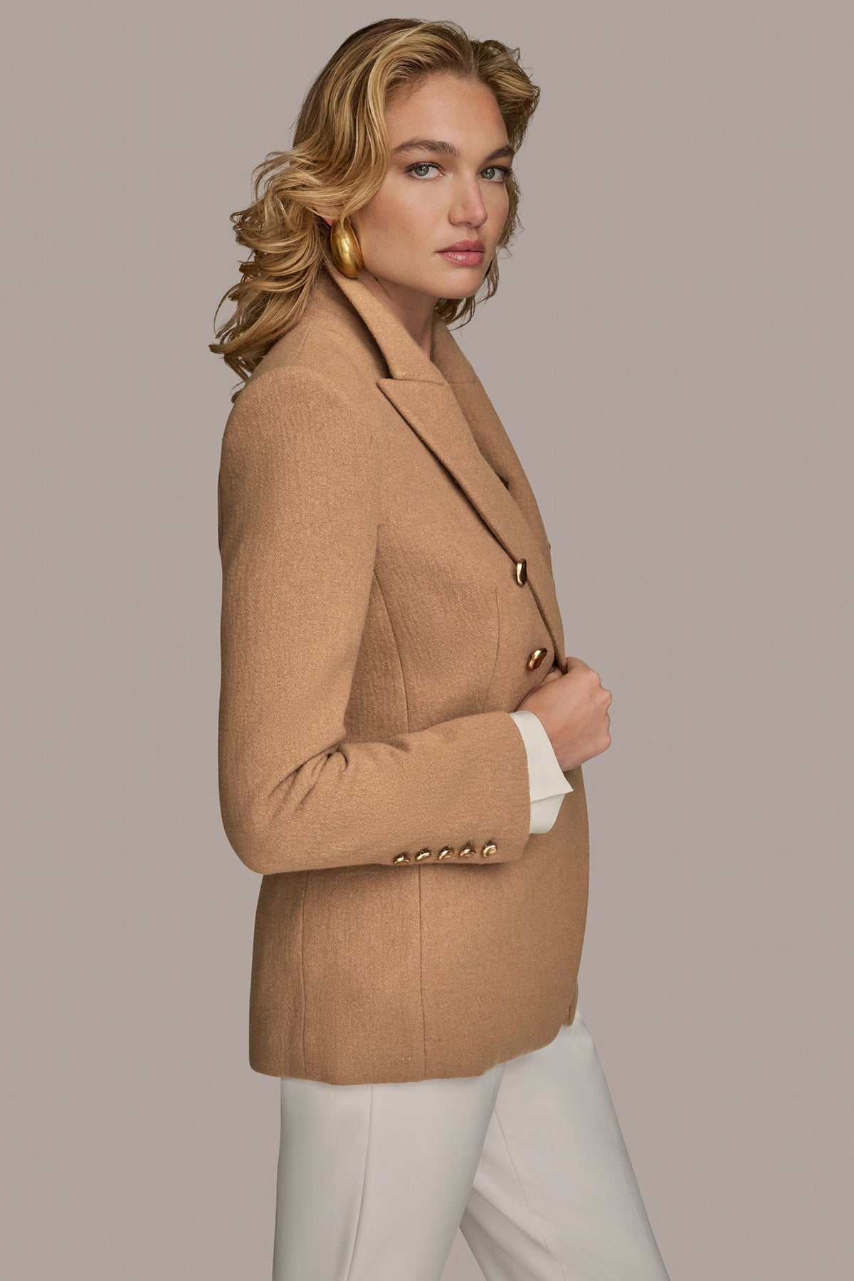 WOOL BLAZER JACKET - CAMEL