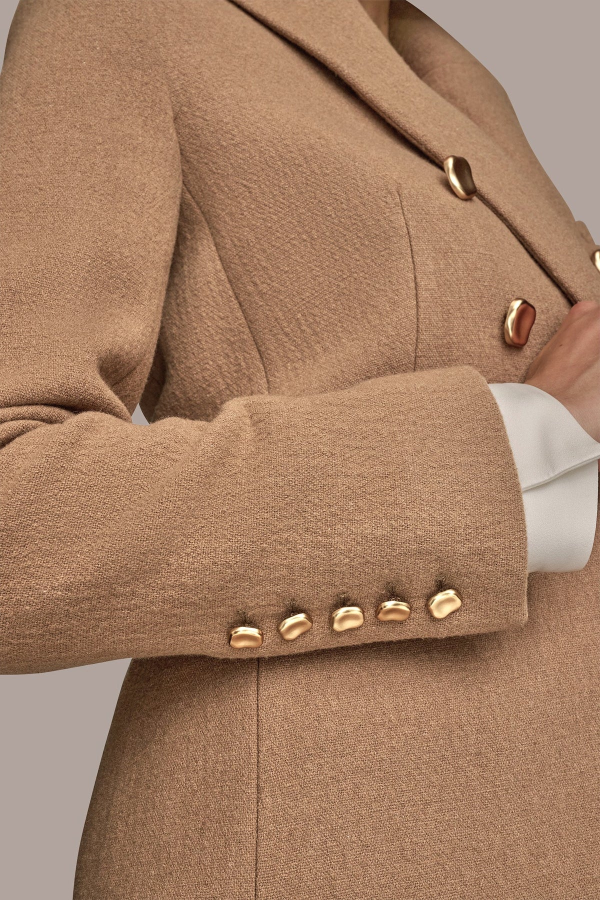 WOOL BLAZER JACKET - CAMEL
