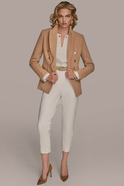 WOOL BLAZER JACKET - CAMEL