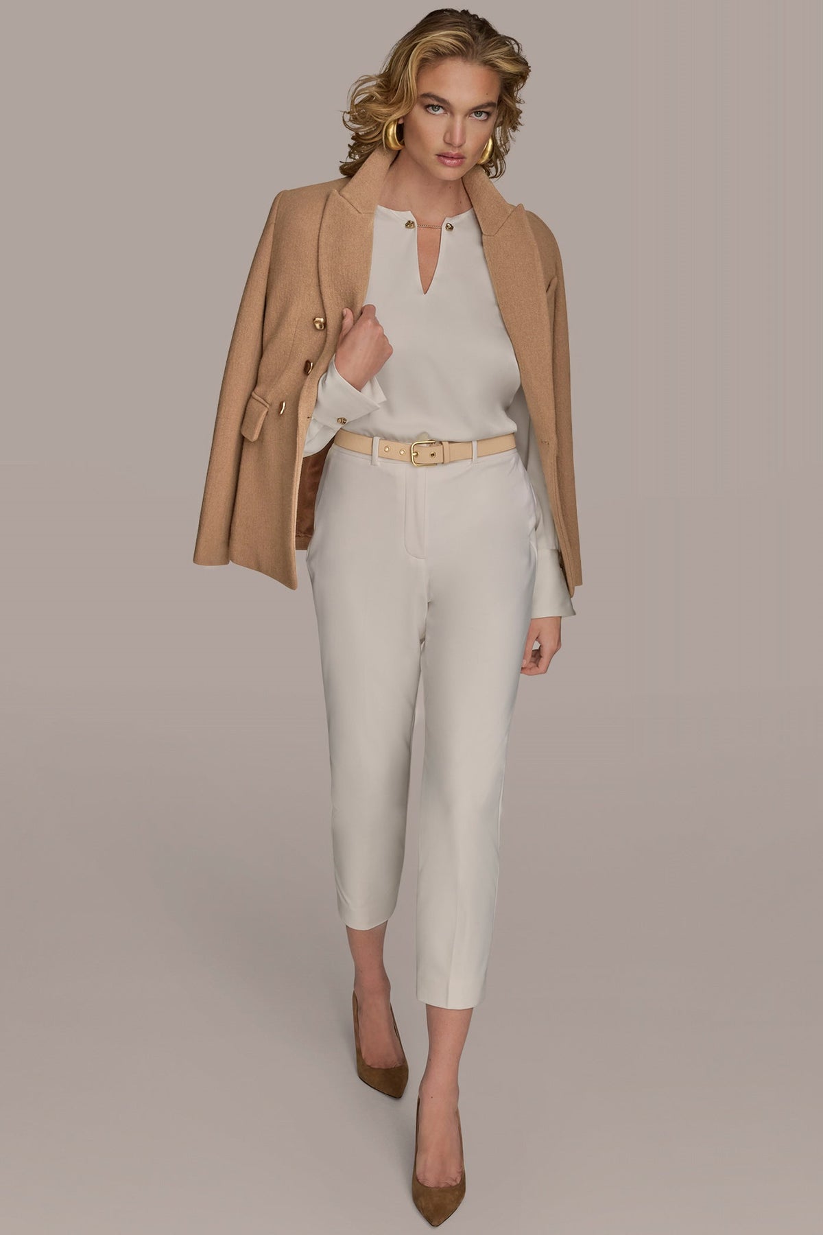 WOOL BLAZER JACKET - CAMEL