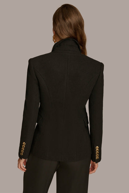 WOOL BLAZER JACKET - Black