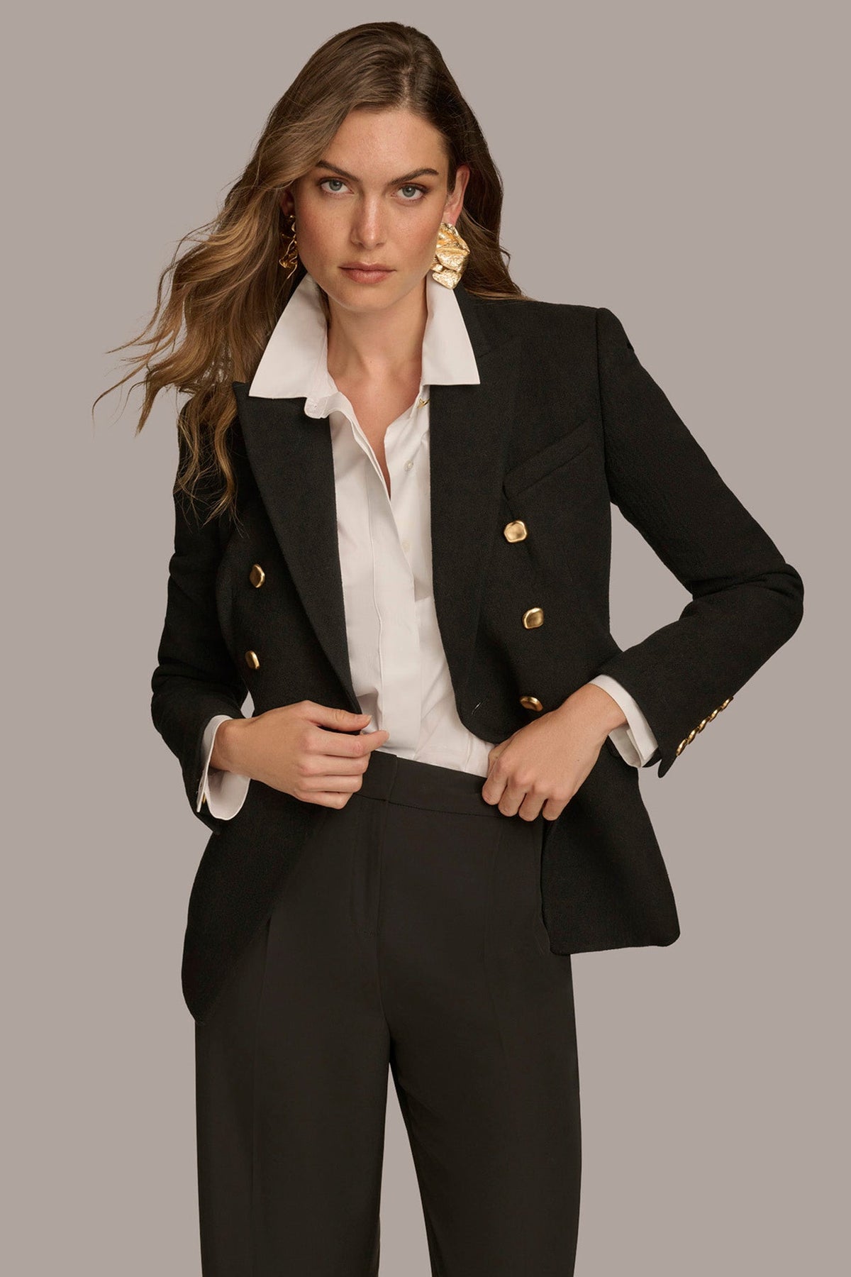 WOOL BLAZER JACKET - Black