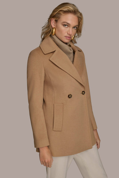 WOOL PEACOAT - CAMEL