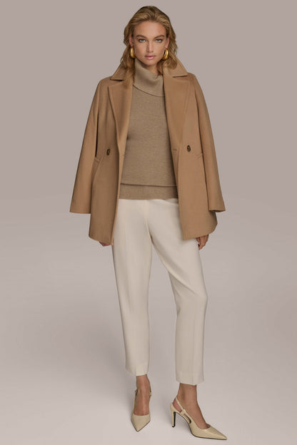 WOOL PEACOAT - CAMEL