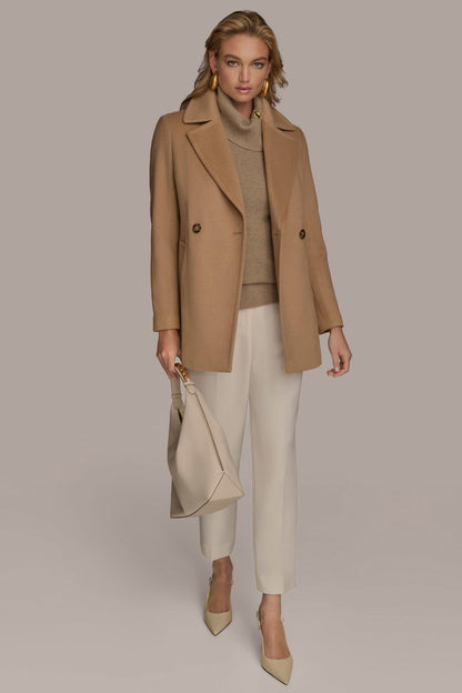 WOOL PEACOAT - CAMEL