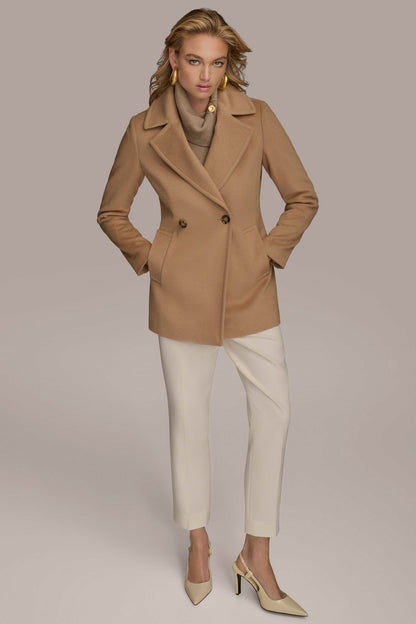 WOOL PEACOAT - CAMEL