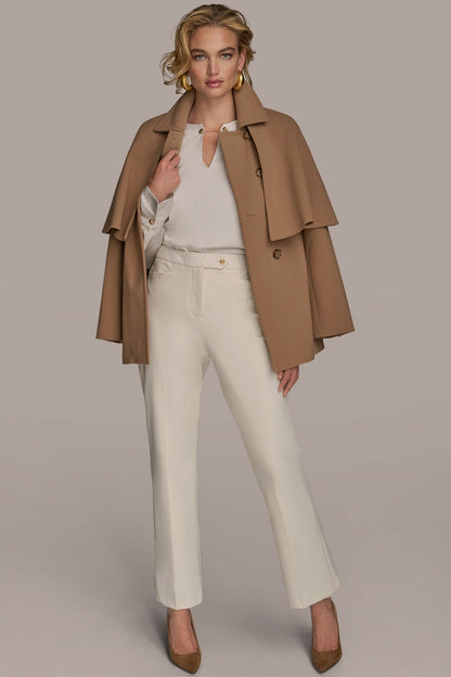 WATER REPELLENT CREPE CAPELET - CAMEL