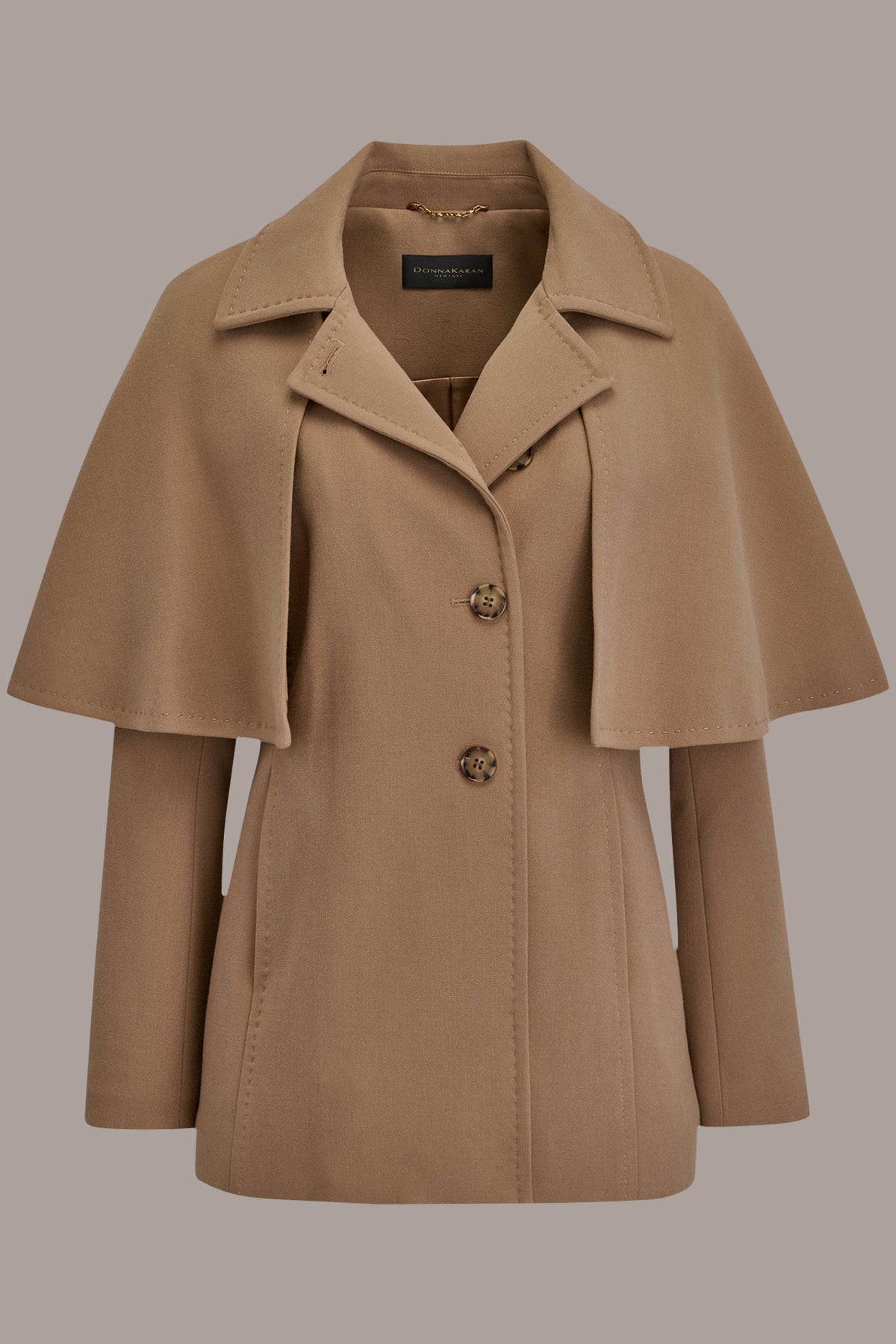 WATER REPELLENT CREPE CAPELET - CAMEL