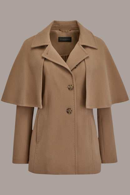 WATER REPELLENT CREPE CAPELET - CAMEL