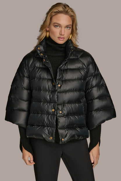 PUFFER CAPE - PEARLIZED BLACK