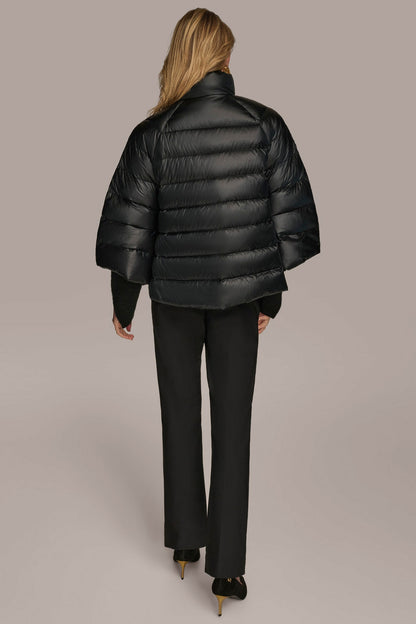 PUFFER CAPE - PEARLIZED BLACK
