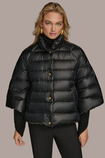 PUFFER CAPE - PEARLIZED BLACK