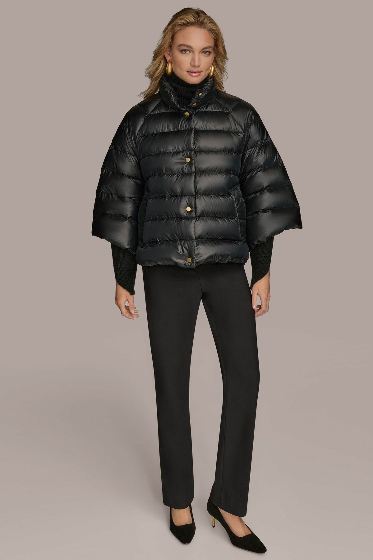 PUFFER CAPE - PEARLIZED BLACK