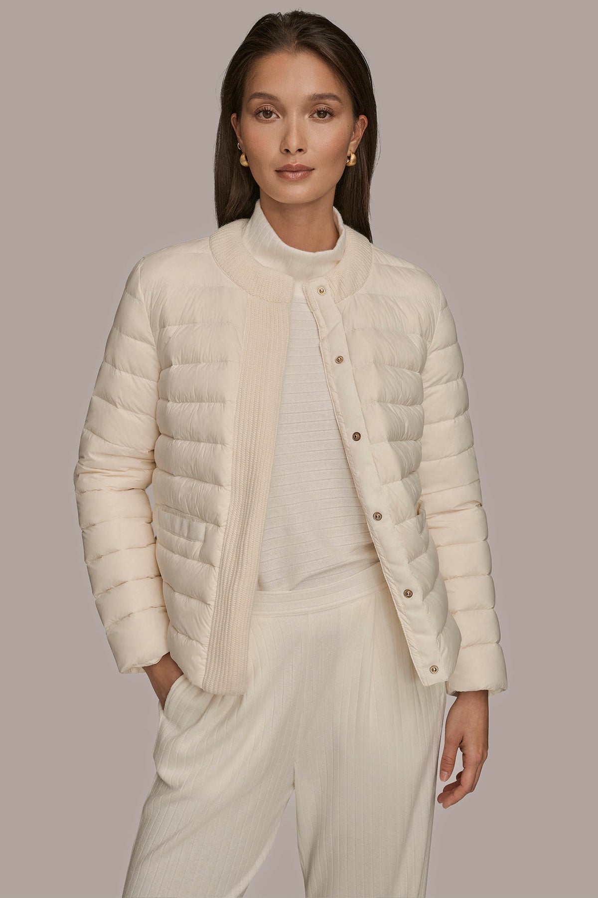 DOWN PUFFER JACKET - CREAM