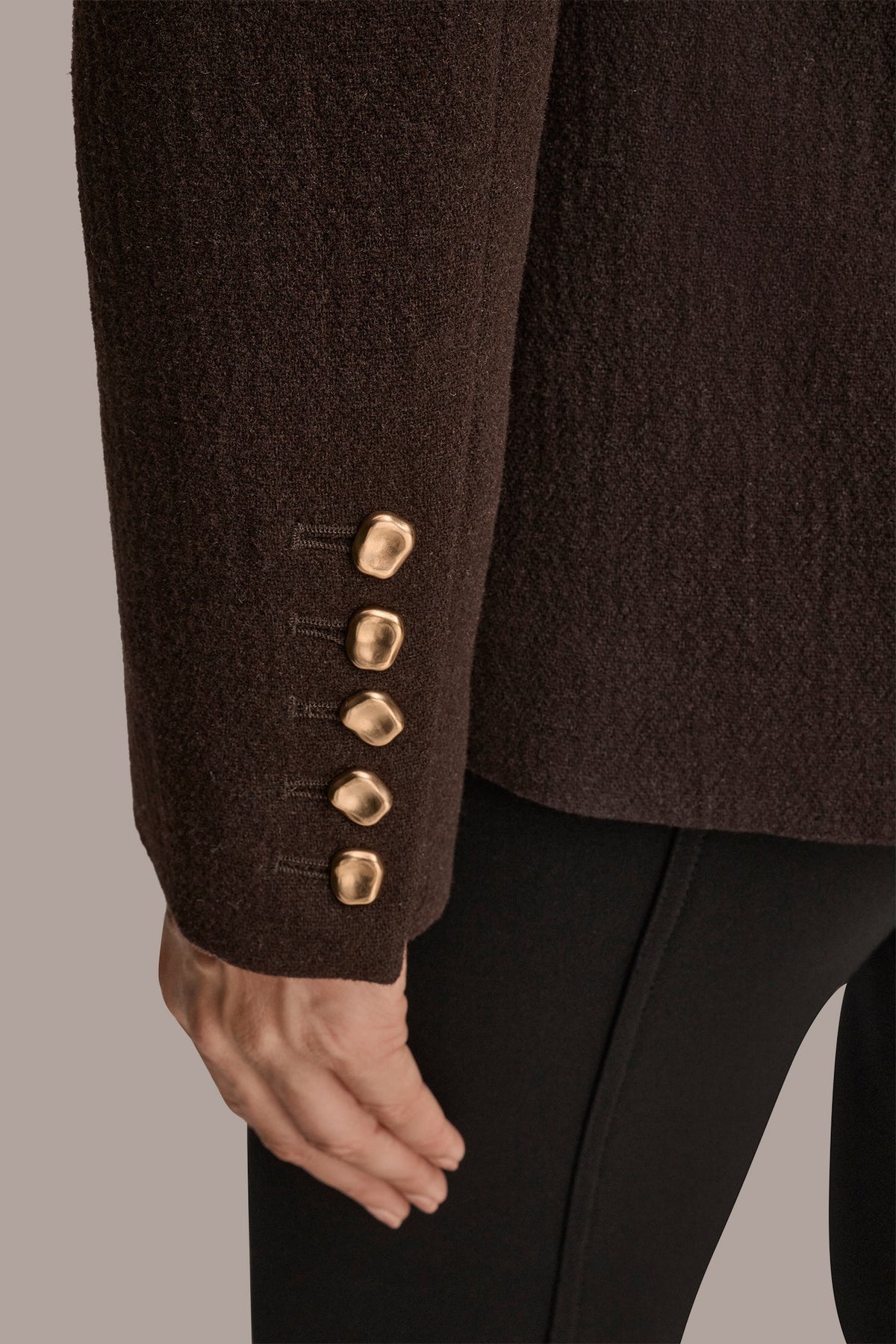 WOOL BLAZER JACKET - CHOCOLATE
