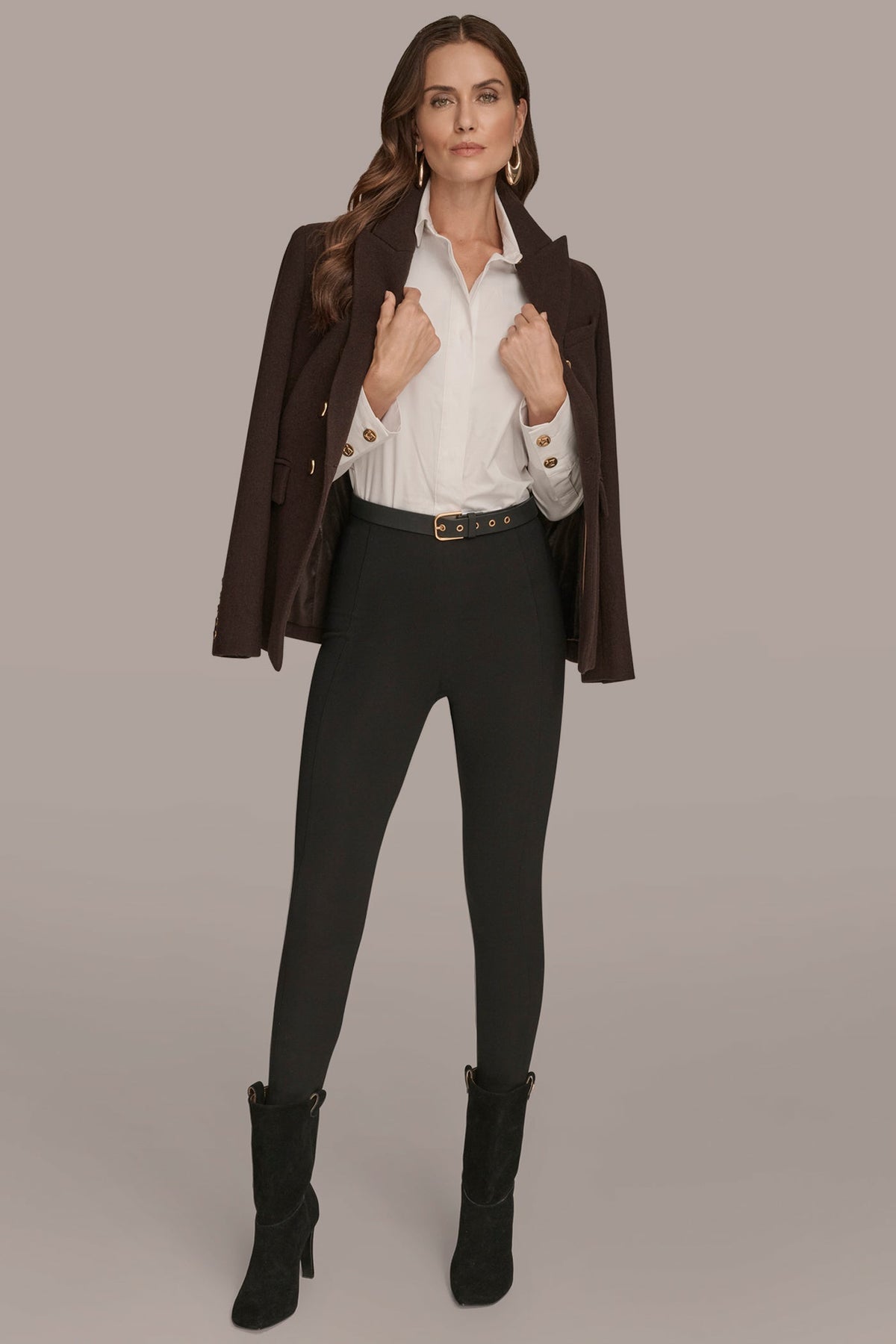WOOL BLAZER JACKET - CHOCOLATE
