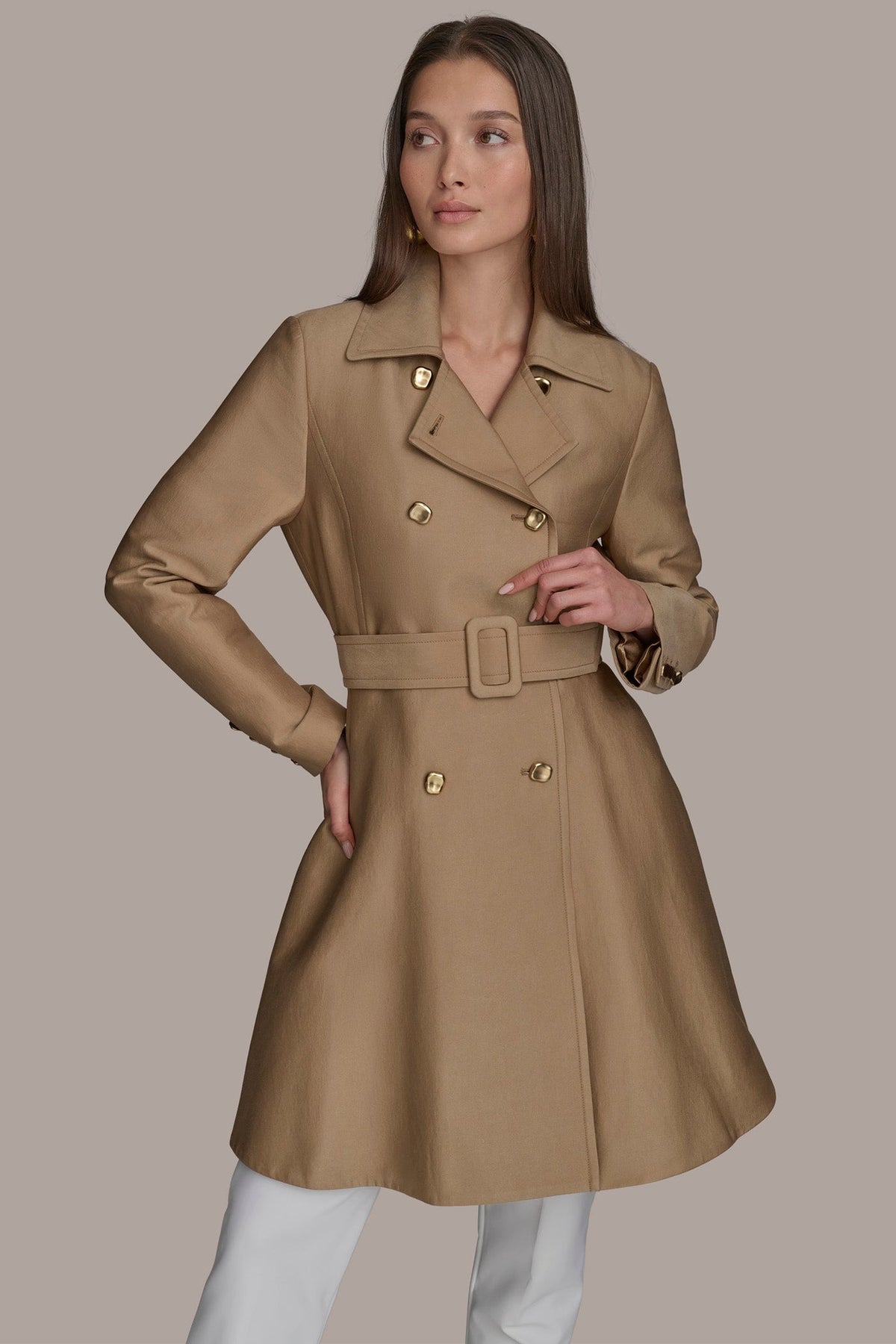 RAIN TRENCH COAT - HAZELNUT