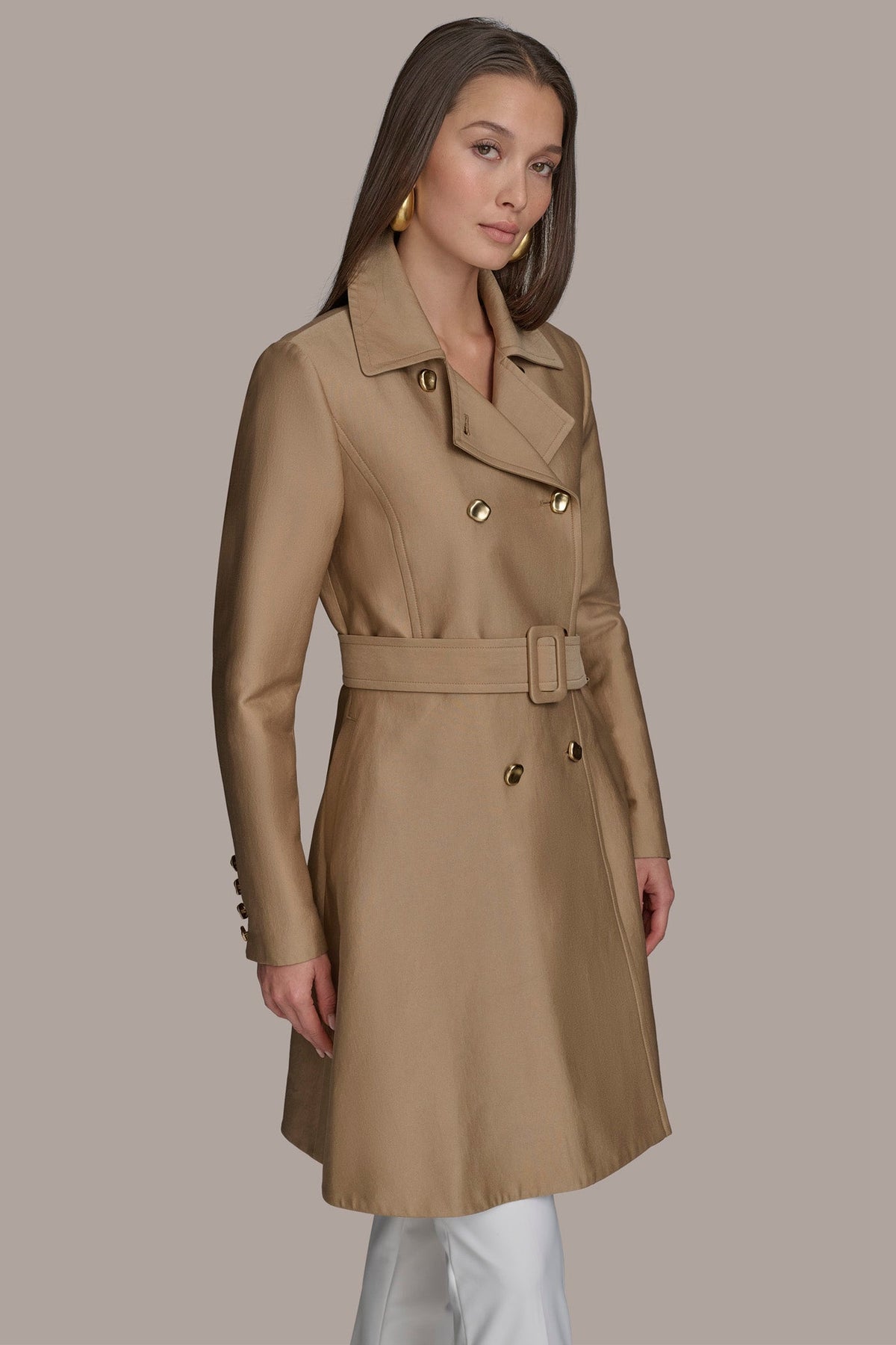 RAIN TRENCH COAT - HAZELNUT