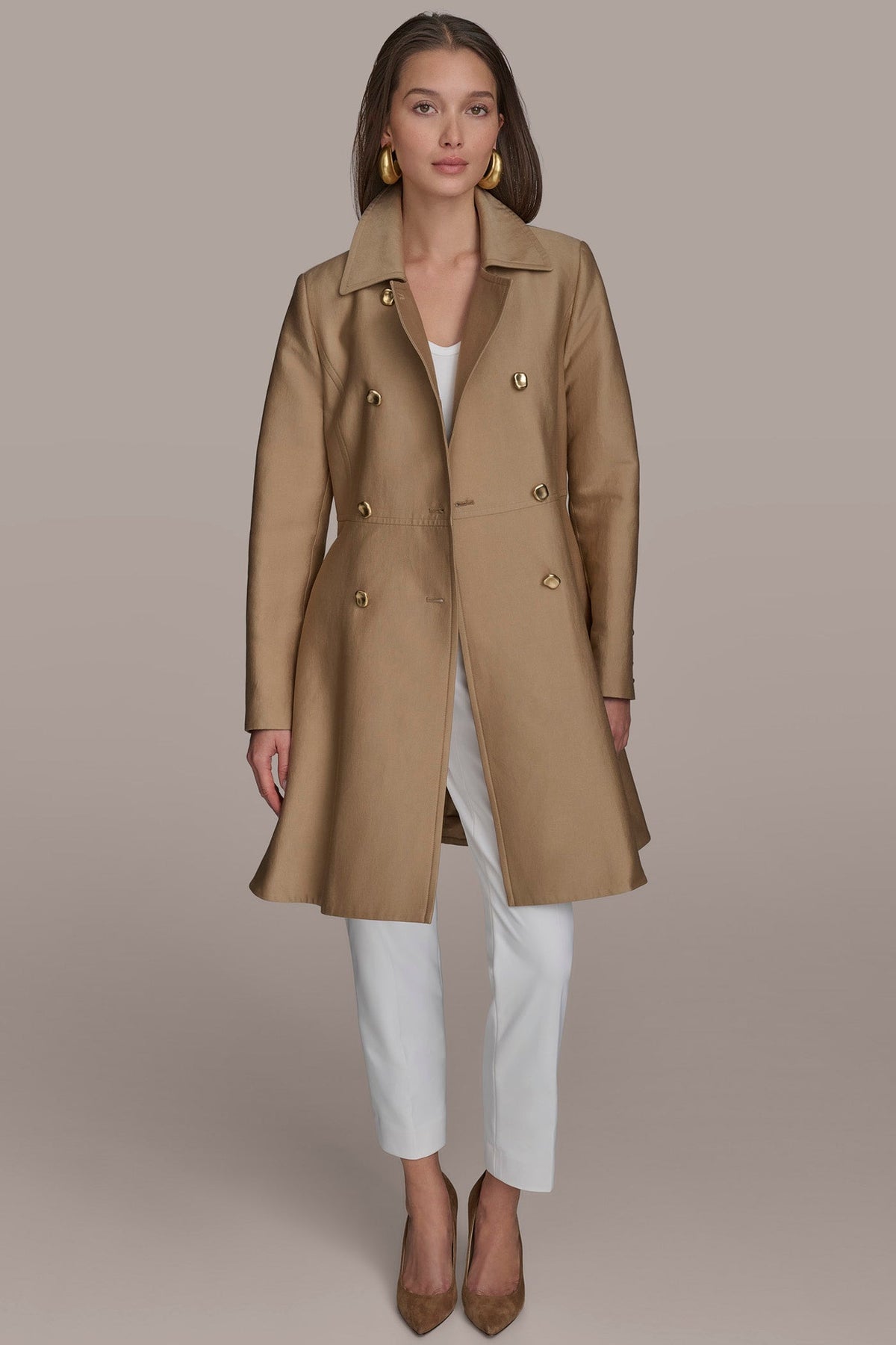 RAIN TRENCH COAT - HAZELNUT