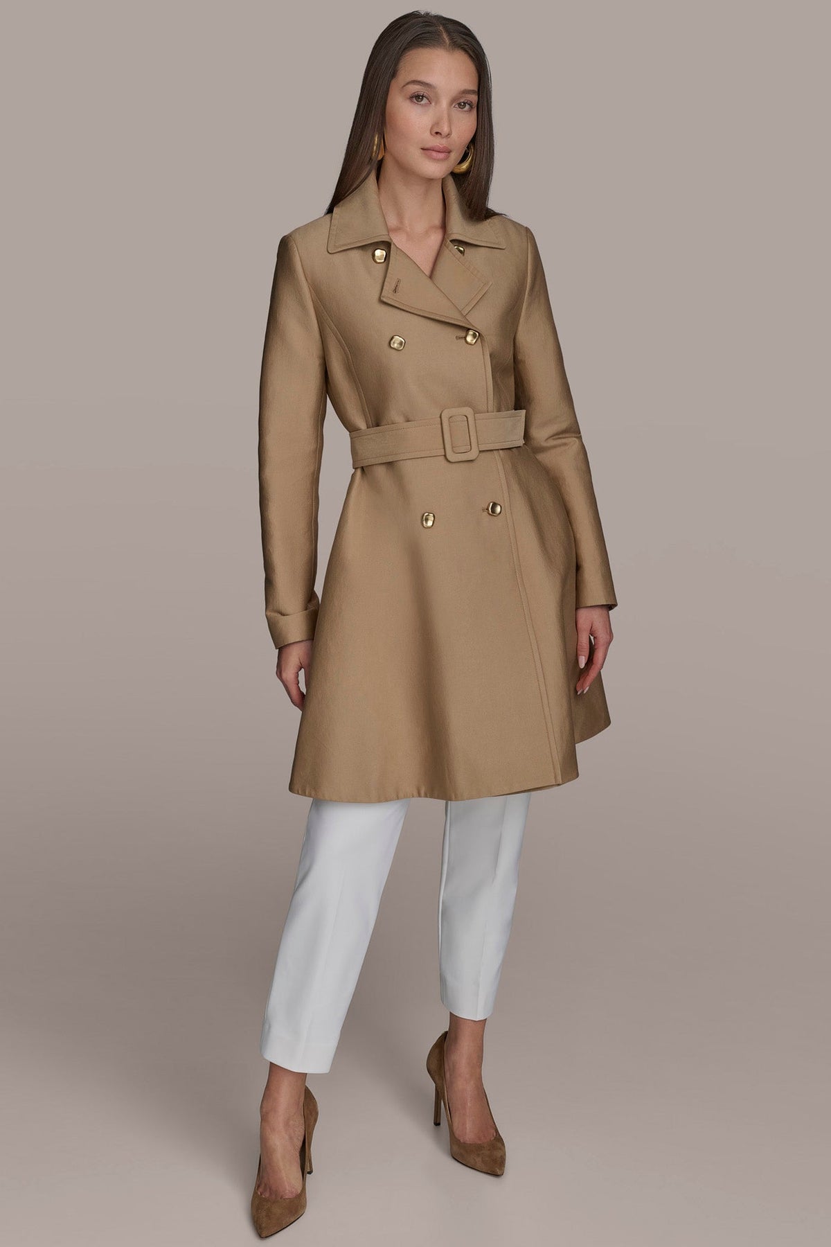 RAIN TRENCH COAT - HAZELNUT