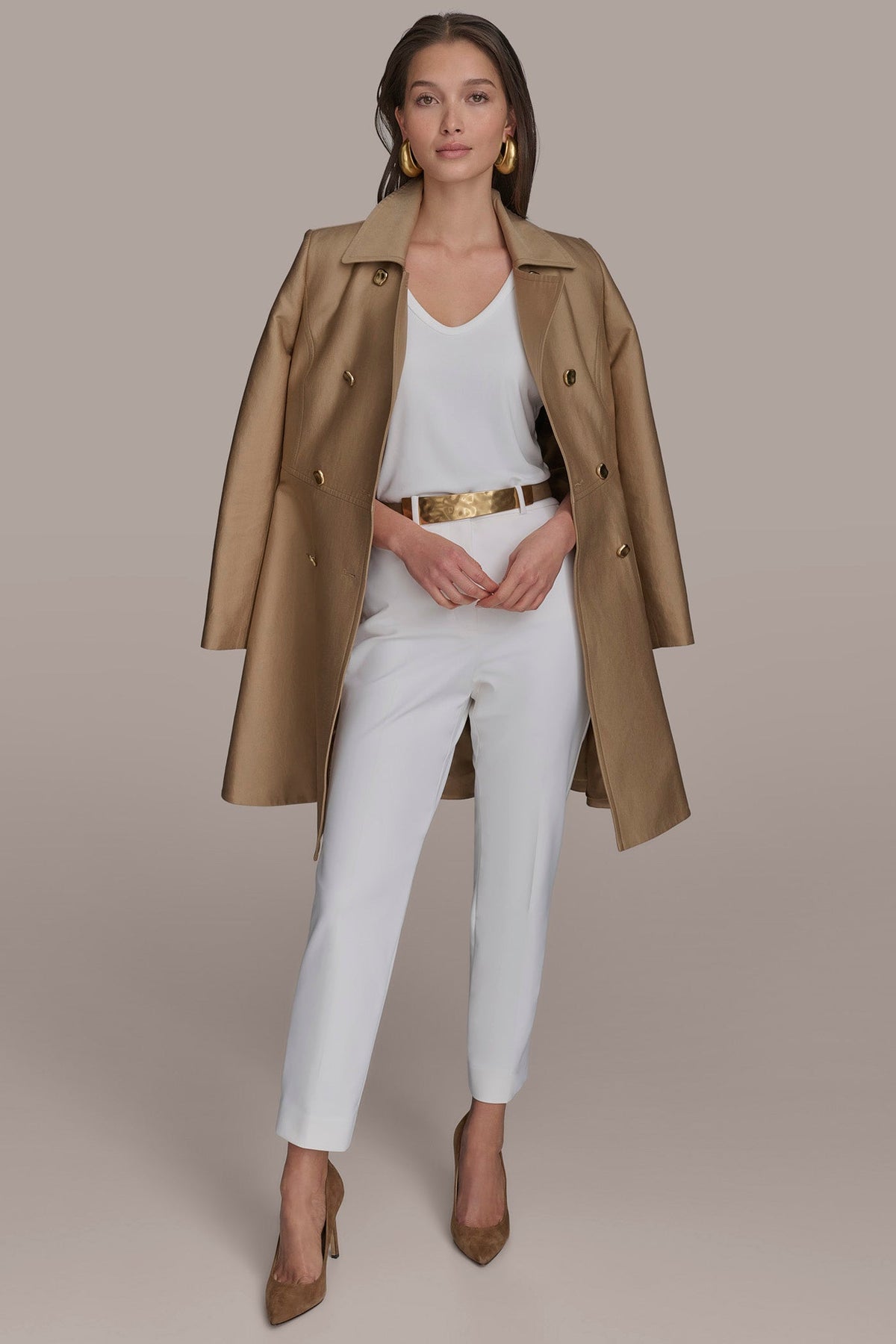 RAIN TRENCH COAT - HAZELNUT