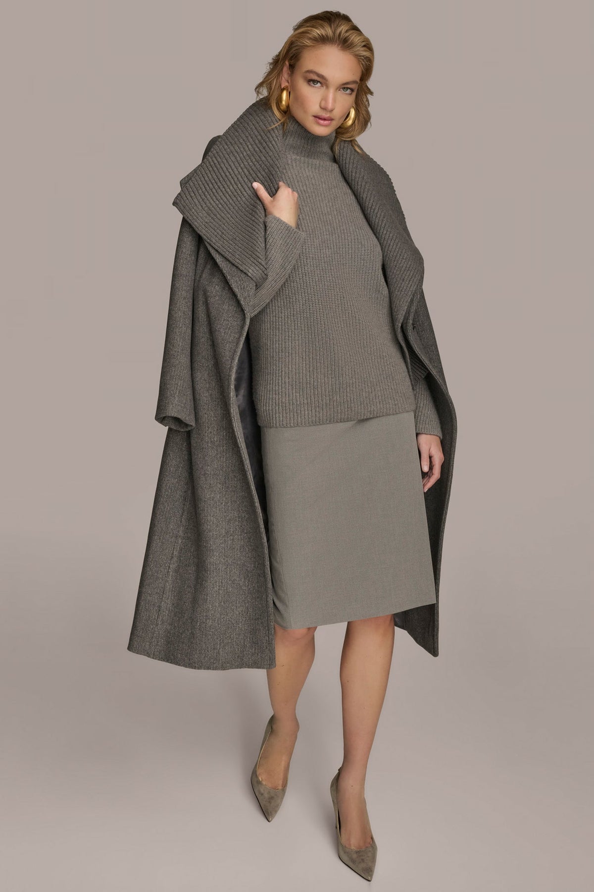 WOOL COAT - Steel