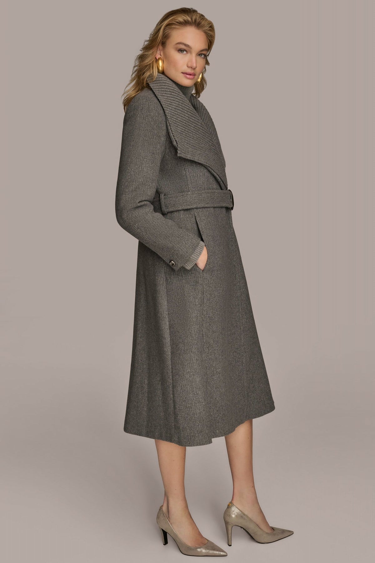 WOOL COAT - Steel