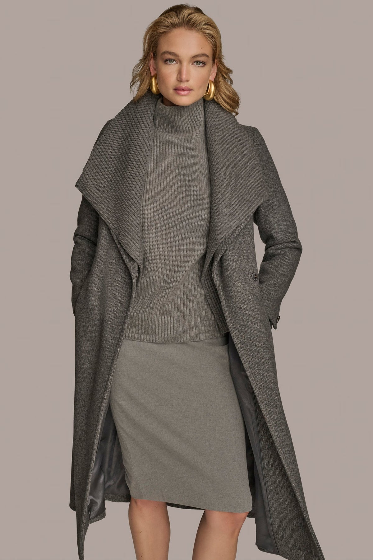 WOOL COAT - Steel