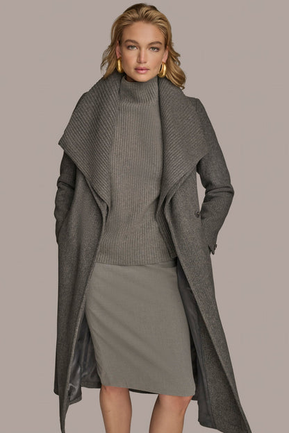 WOOL COAT - Steel