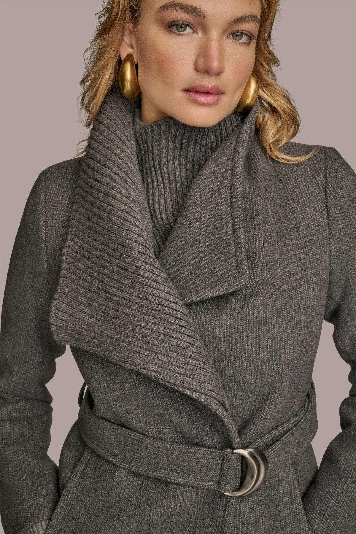 WOOL COAT - Steel