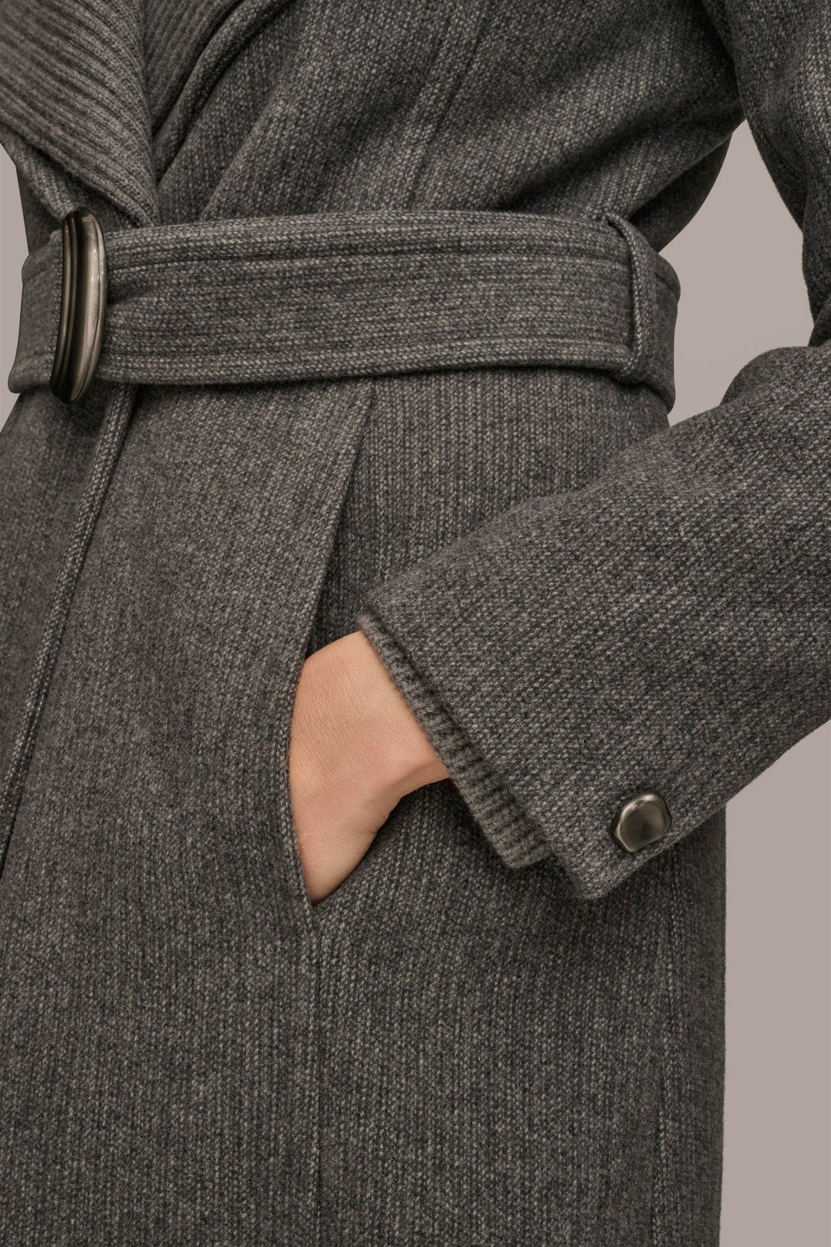 WOOL COAT - Steel
