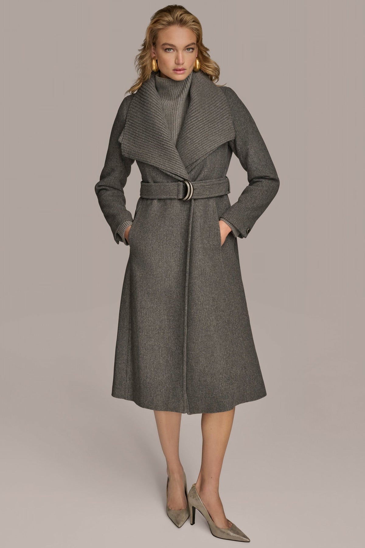 WOOL COAT - Steel