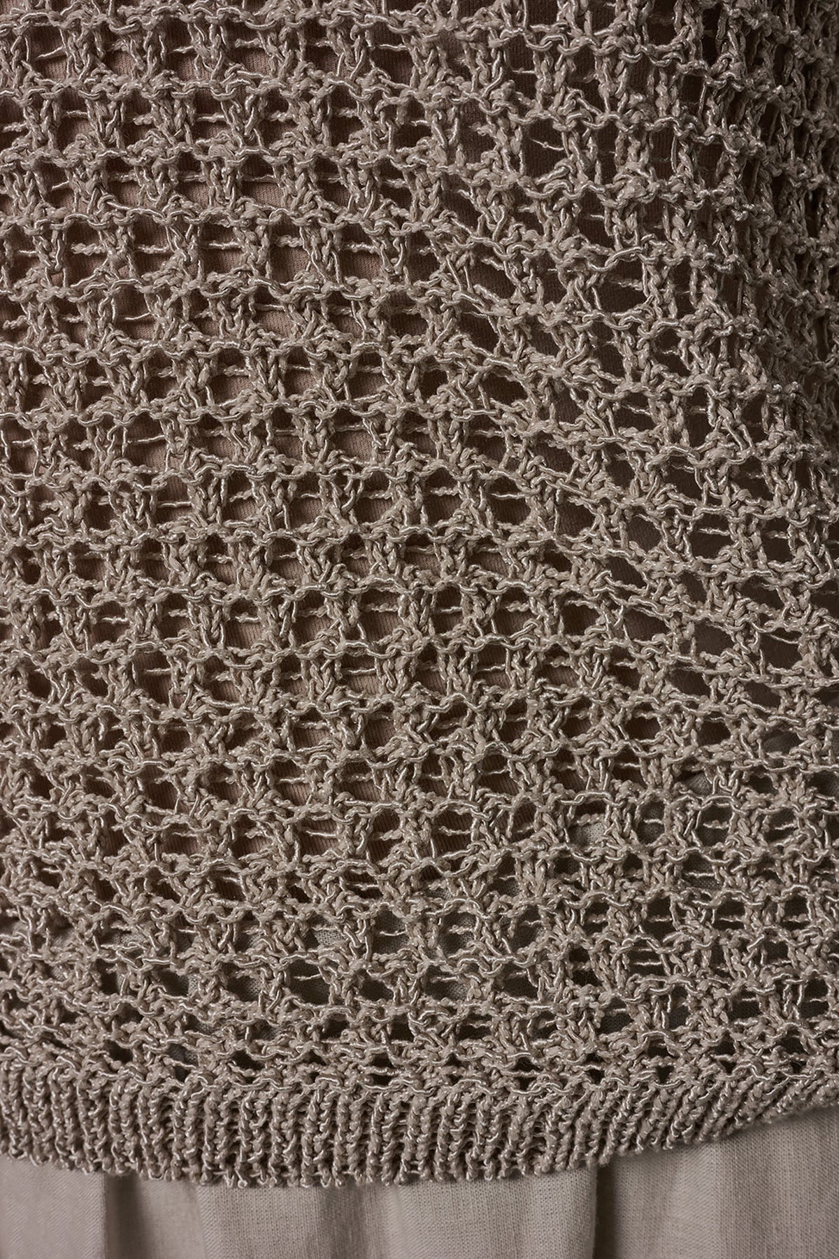 SHORT SLEEVE OPEN STITCH SWEATER - Sandstone