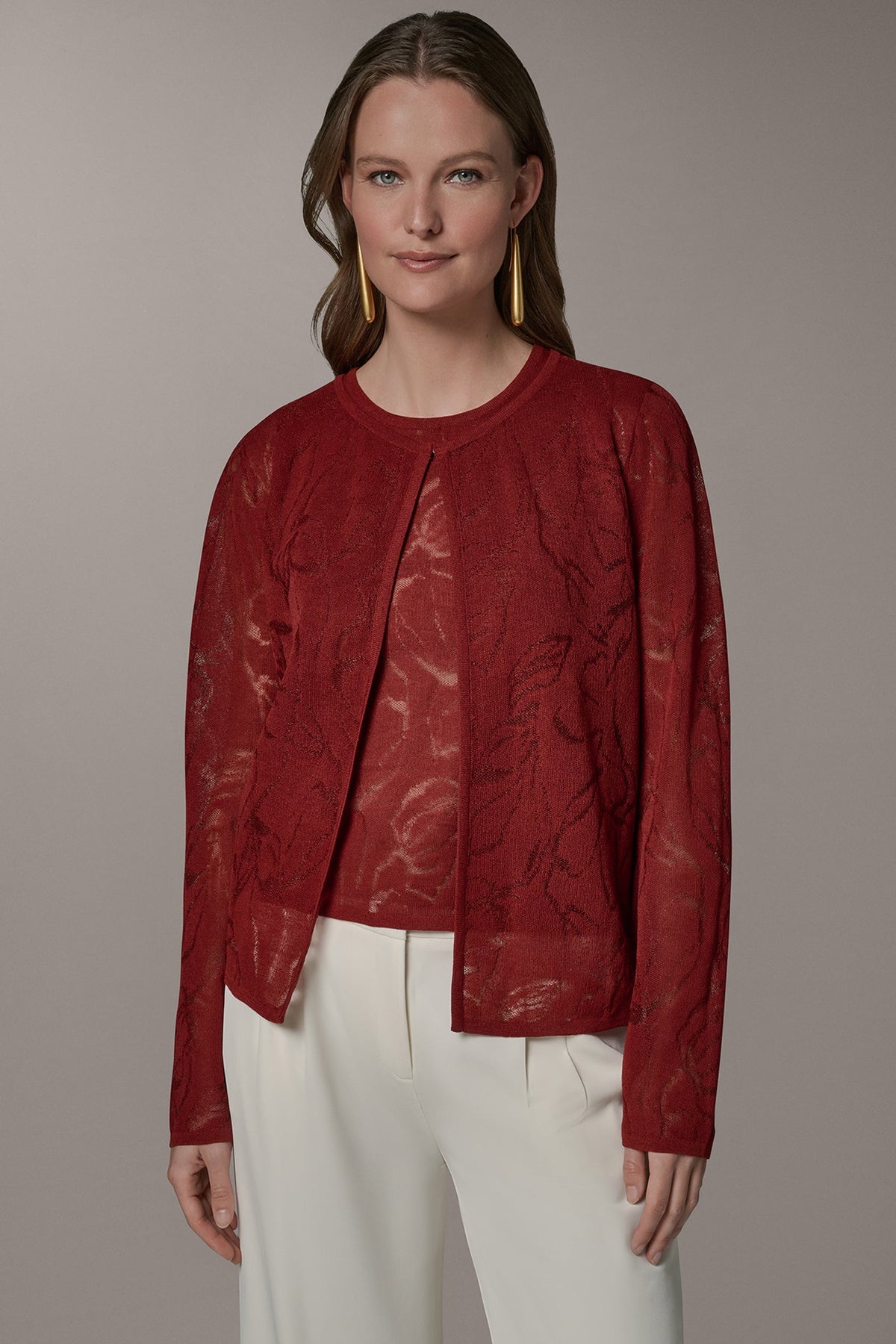 FLORAL SHEER CARDIGAN - Sunbaked