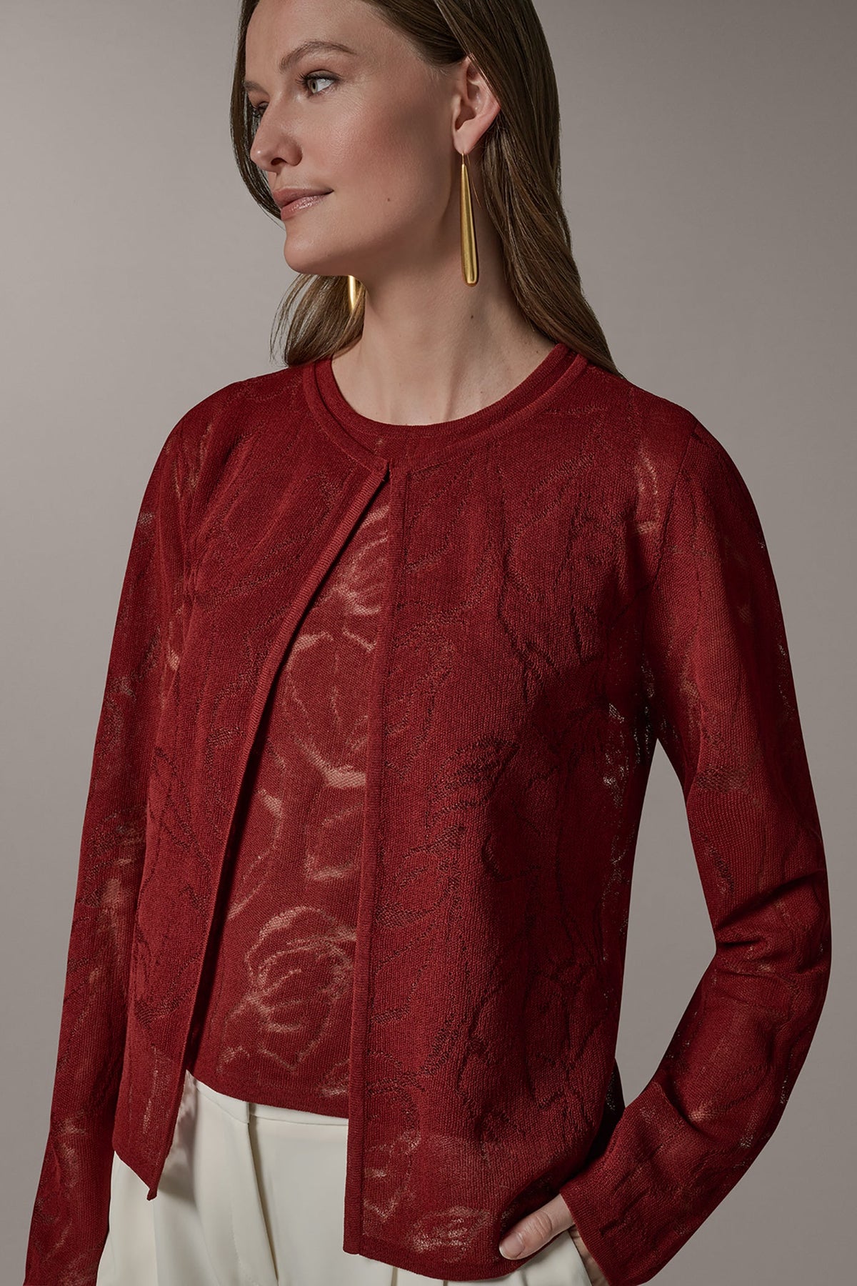 FLORAL SHEER CARDIGAN - Sunbaked