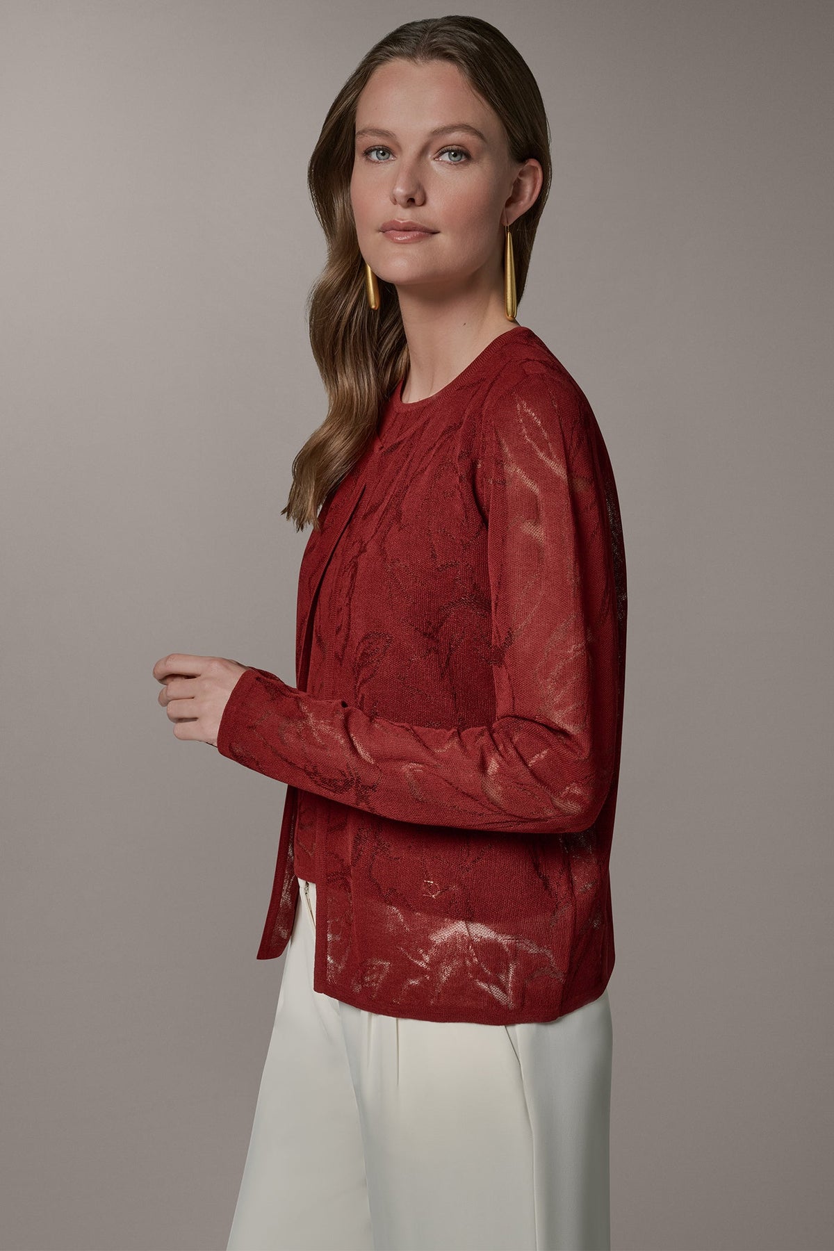 FLORAL SHEER CARDIGAN - Sunbaked