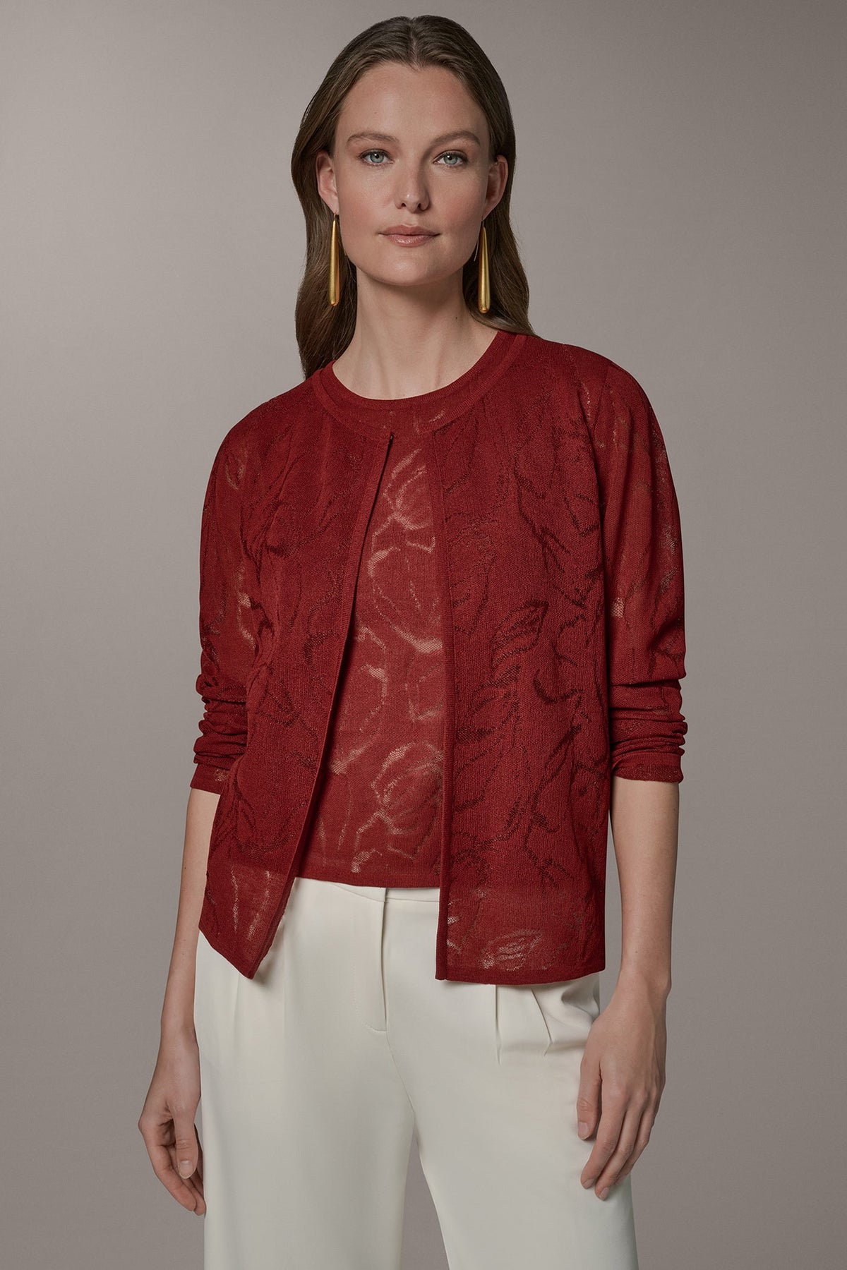 FLORAL SHEER CARDIGAN - Sunbaked