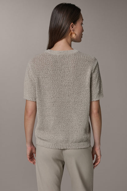 SHORT SLEEVE MÉLANGE EASY SWEATER - Sandstone Multi