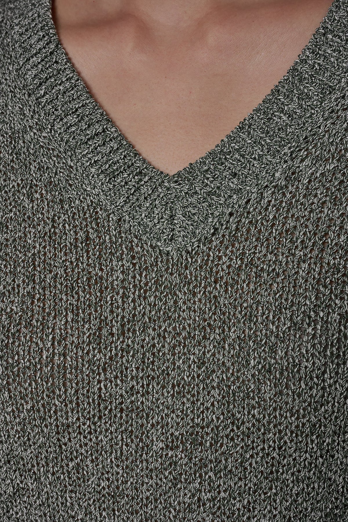 SHORT SLEEVE MÉLANGE EASY SWEATER - Verde Multi