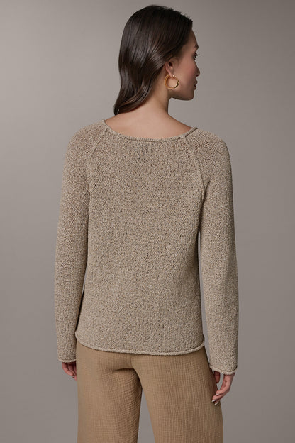 LONG SLEEVE EASY SWEATER - Fawn