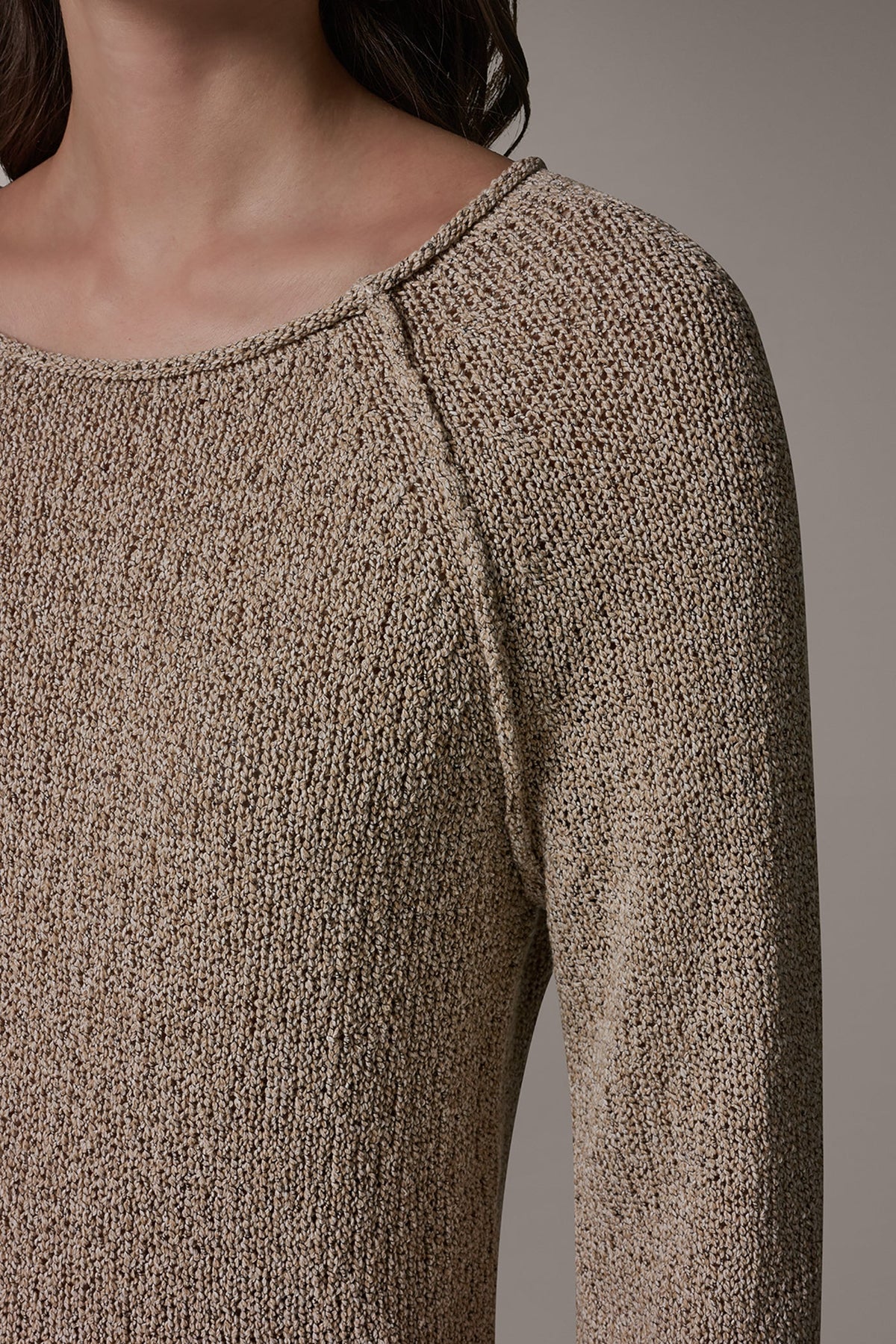 LONG SLEEVE EASY SWEATER - Fawn