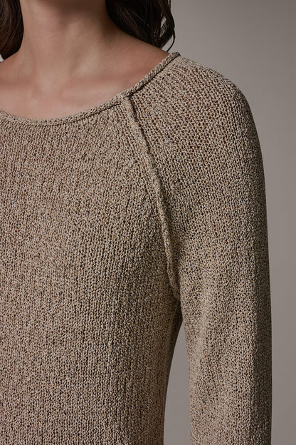 LONG SLEEVE EASY SWEATER - Fawn