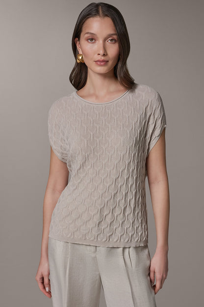CAP SLEEVE SWEATER - Sisal
