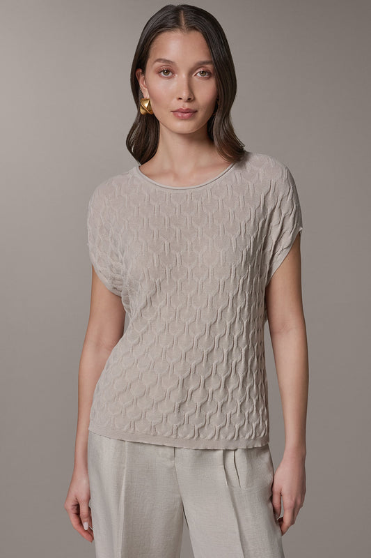 CAP SLEEVE SWEATER - Sisal