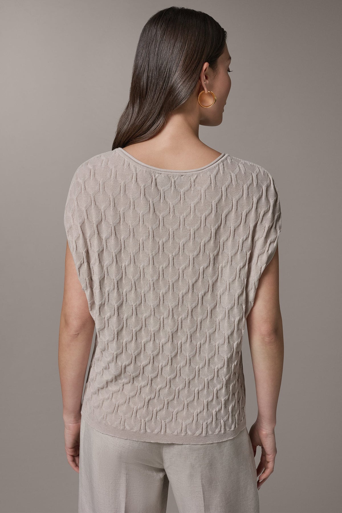 CAP SLEEVE SWEATER - Sisal