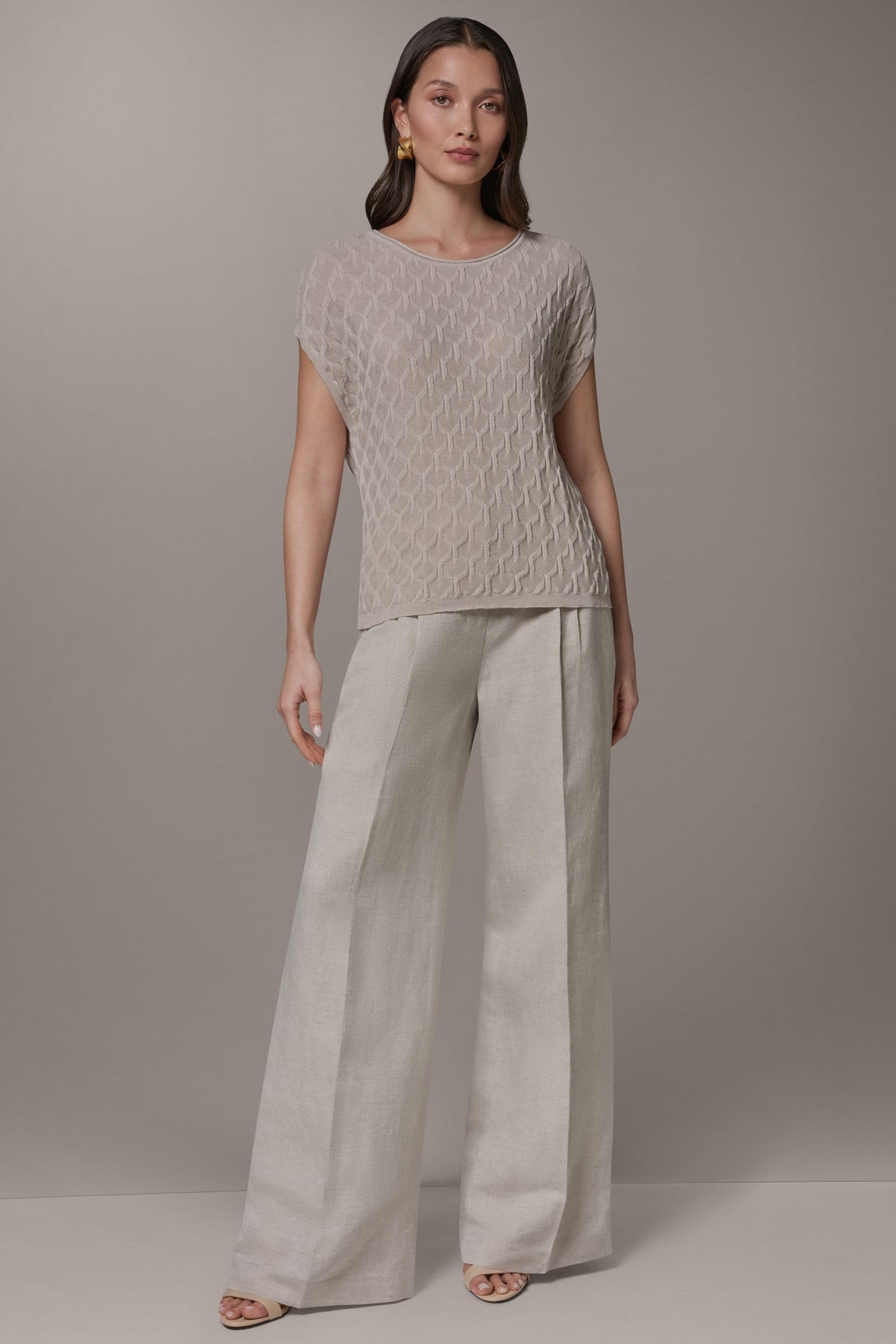 CAP SLEEVE SWEATER - Sisal