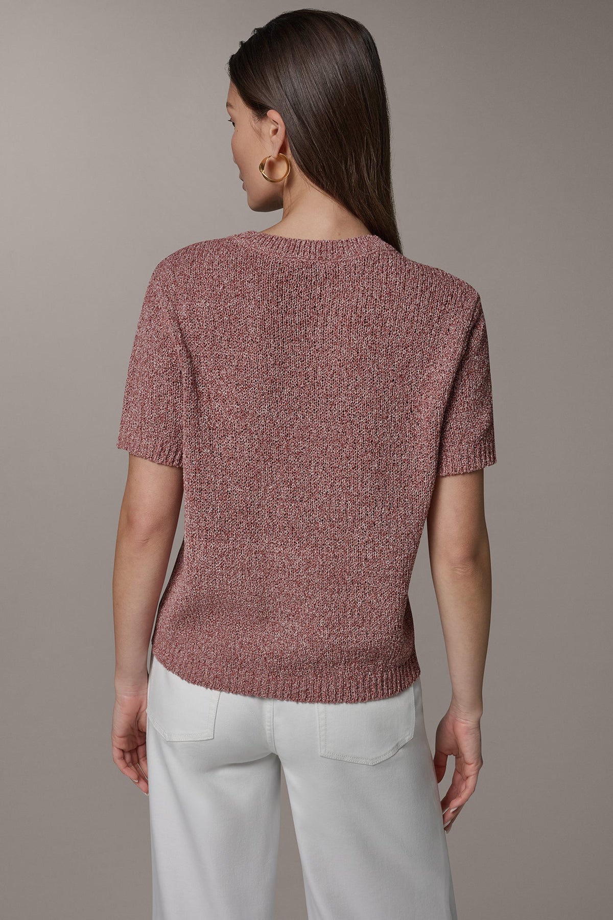 SHORT SLEEVE MÉLANGE EASY SWEATER - Sunbaked Multi
